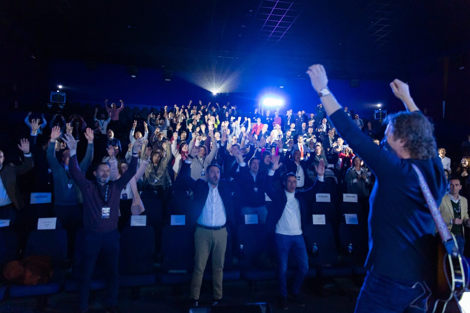 SalvaROCK leading an energized audience from the stage